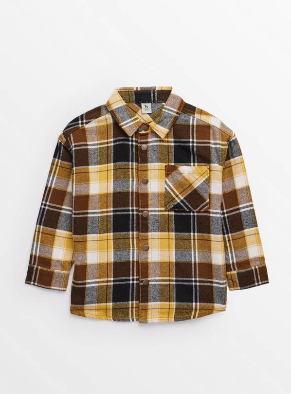 Yellow Check Brushed Shirt  1-2 years